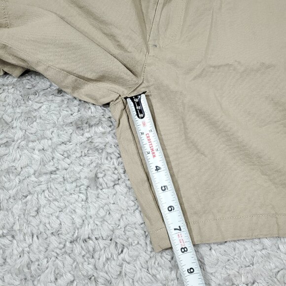 Tailor Vintage Greenwich Chino Shorts Stretch Khaki Linen Size 38 Beige Tan - Picture 7 of 8